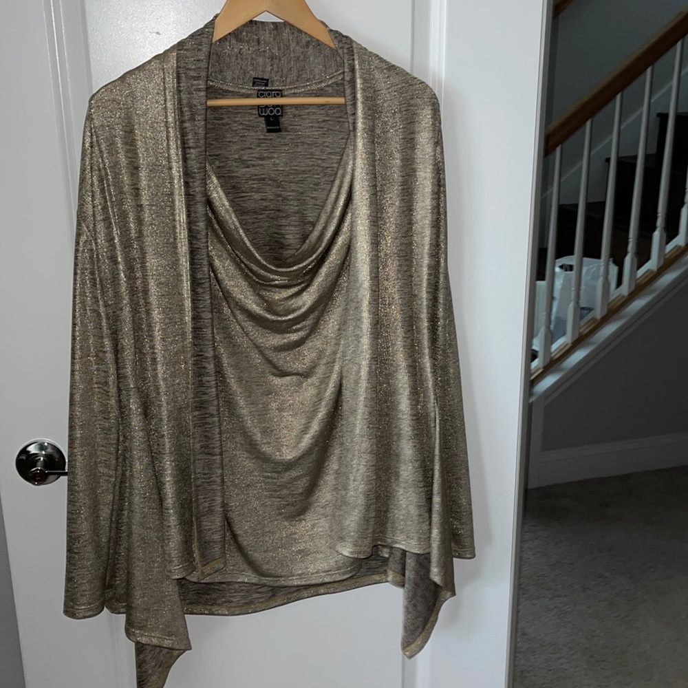 Clara Sun Woo tank and cardigan combo